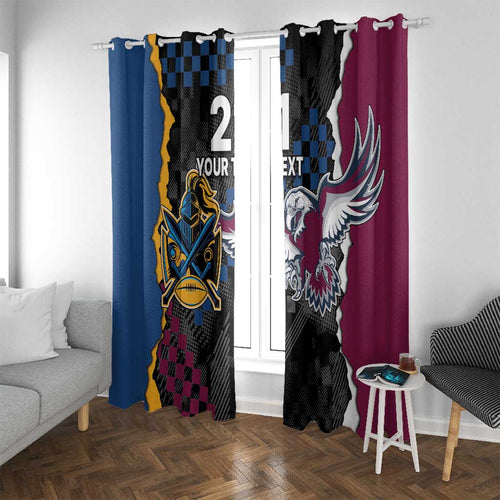 Titans and Manly Eagle Window Curtain Rugby Together Sporty Style