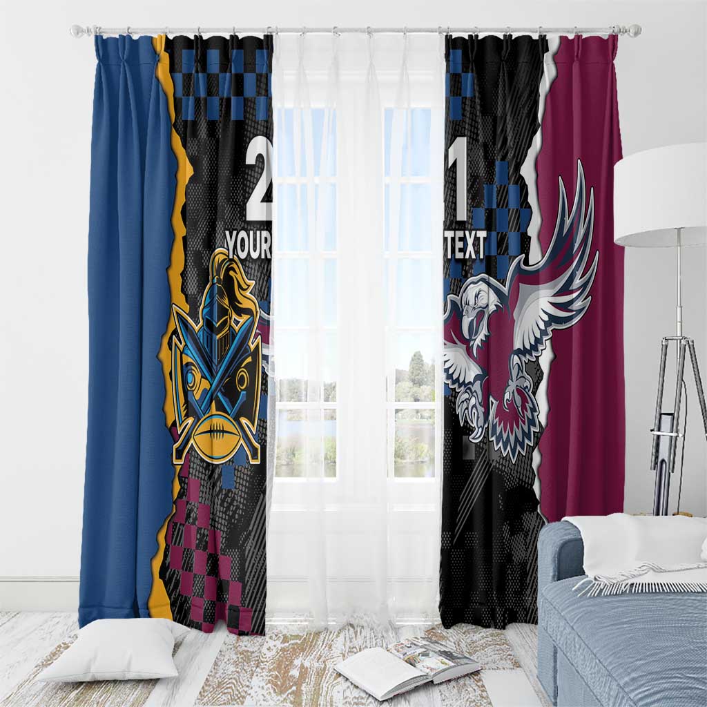 Titans and Manly Eagle Window Curtain Rugby Together Sporty Style