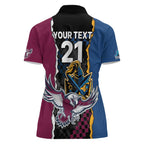 Titans and Manly Eagle Women Polo Shirt Rugby Together Sporty Style
