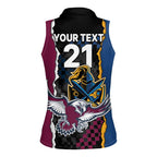 Titans and Manly Eagle Women Sleeveless Polo Shirt Rugby Together Sporty Style