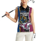 Titans and Manly Eagle Women Sleeveless Polo Shirt Rugby Together Sporty Style