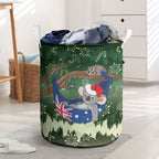 Aussie Festive Koala Christmas Laundry Basket Koala-ty Time Flag Hammock Green Style