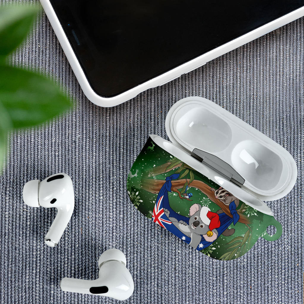 Aussie Festive Koala Christmas AirPods Case Koala-ty Time Flag Hammock Green Style