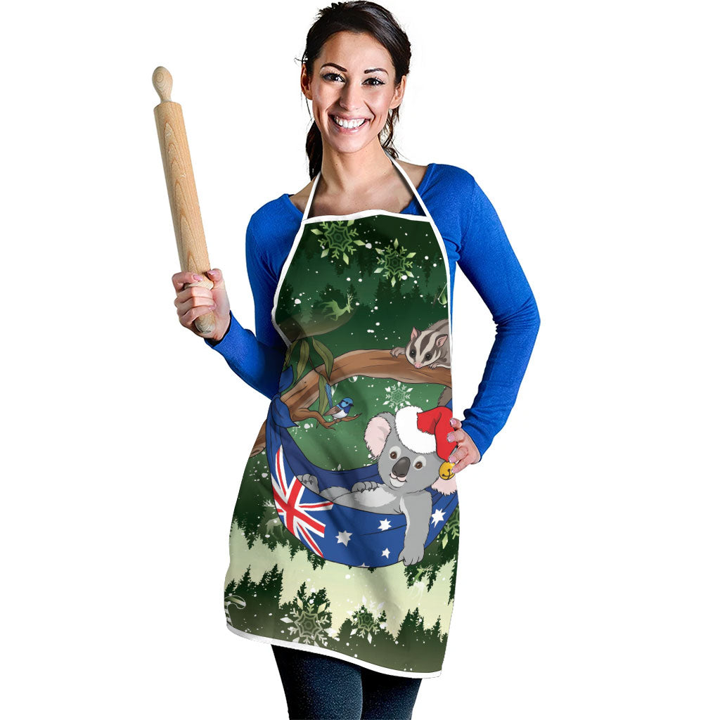 Aussie Festive Koala Christmas Apron Koala-ty Time Flag Hammock Green Style