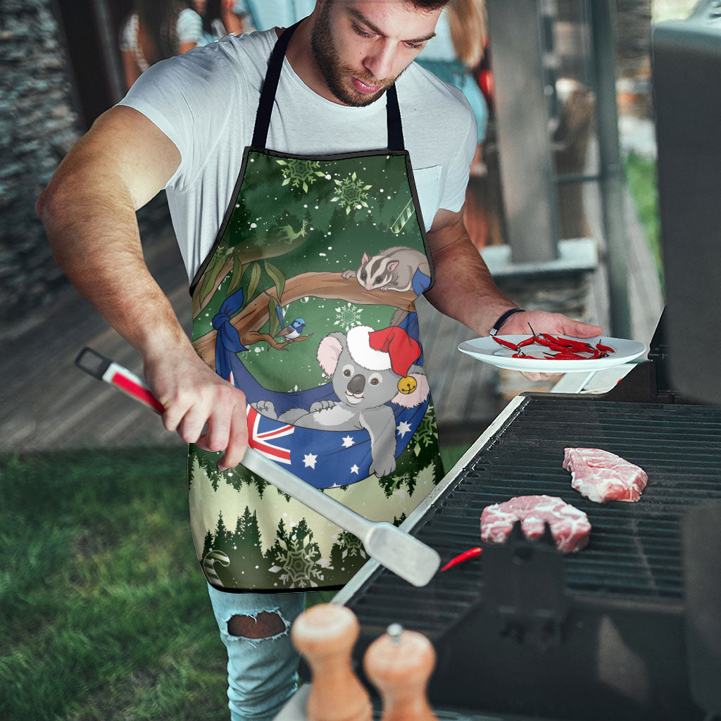 Aussie Festive Koala Christmas Apron Koala-ty Time Flag Hammock Green Style