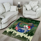 Aussie Festive Koala Christmas Area Rug Koala-ty Time Flag Hammock Green Style