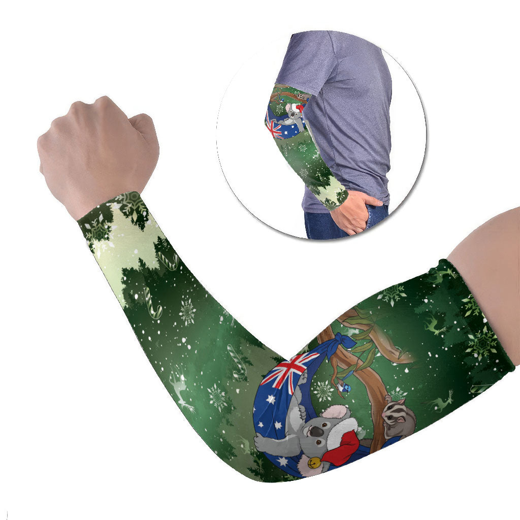 Aussie Festive Koala Christmas Arm Sleeves Koala-ty Time Flag Hammock Green Style