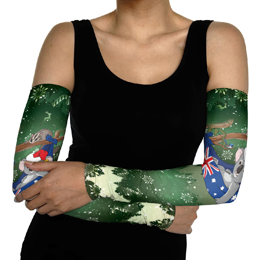 Aussie Festive Koala Christmas Arm Sleeves Koala-ty Time Flag Hammock Green Style