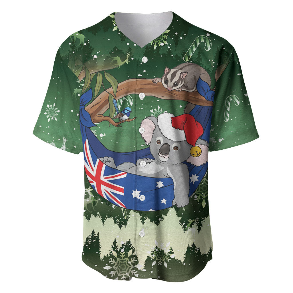 Aussie Festive Koala Christmas Baseball Jersey Koala-ty Time Flag Hammock Green Style