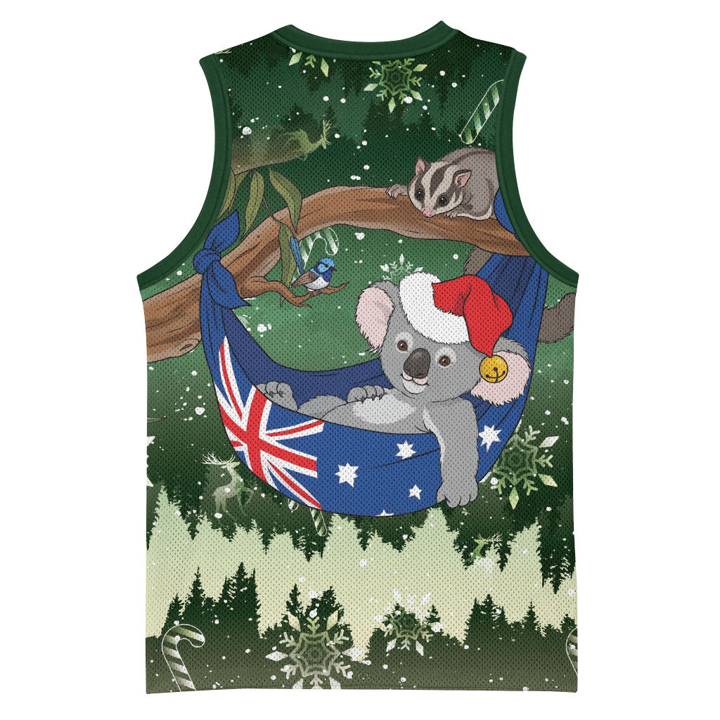 Aussie Festive Koala Christmas Basketball Jersey Koala-ty Time Flag Hammock Green Style