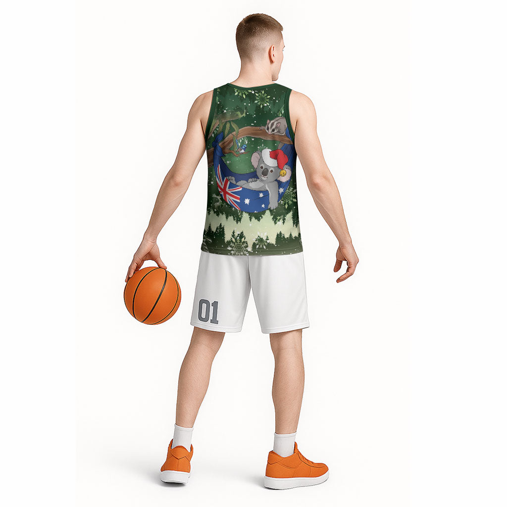 Aussie Festive Koala Christmas Basketball Jersey Koala-ty Time Flag Hammock Green Style