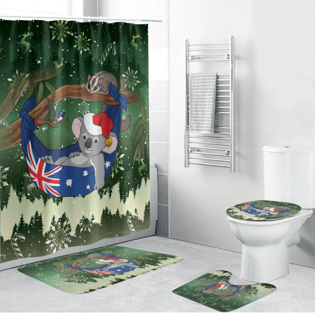Aussie Festive Koala Christmas Bathroom Set Koala-ty Time Flag Hammock Green Style