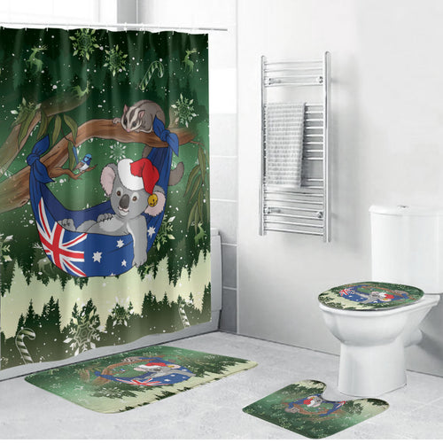 Aussie Festive Koala Christmas Bathroom Set Koala-ty Time Flag Hammock Green Style