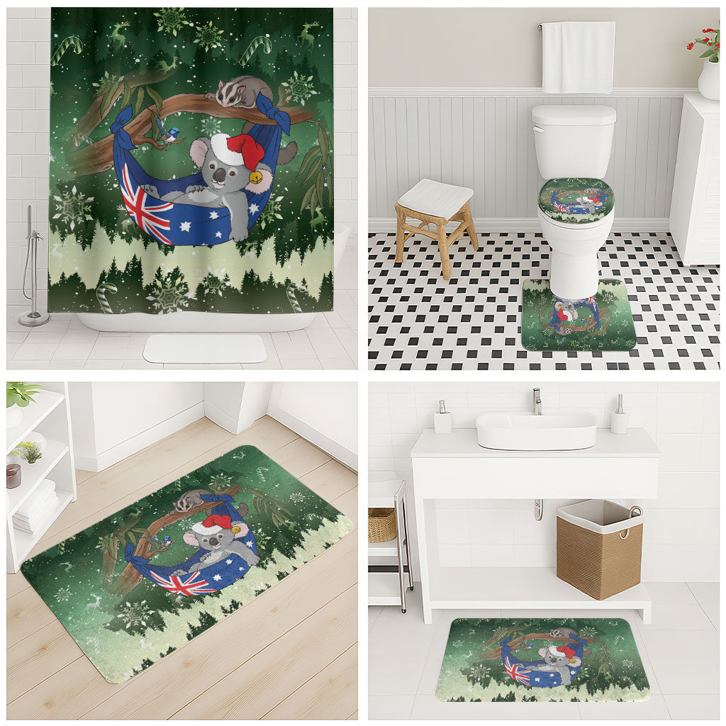 Aussie Festive Koala Christmas Bathroom Set Koala-ty Time Flag Hammock Green Style