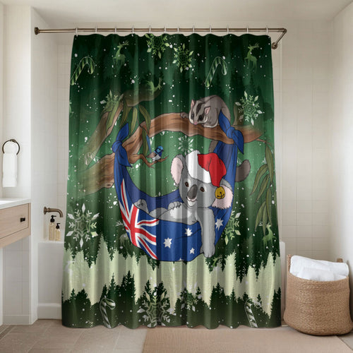 Aussie Festive Koala Christmas Bathroom Set Koala-ty Time Flag Hammock Green Style