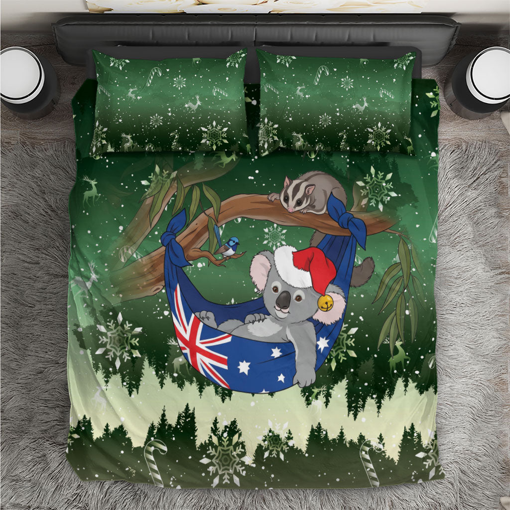 Aussie Festive Koala Christmas Bedding Set Koala-ty Time Flag Hammock Green Style
