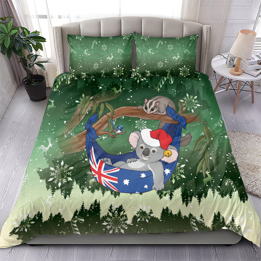 Aussie Festive Koala Christmas Bedding Set Koala-ty Time Flag Hammock Green Style