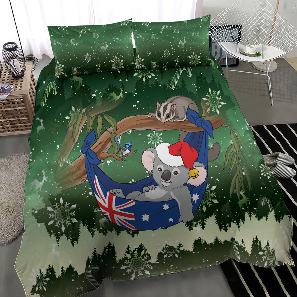 Aussie Festive Koala Christmas Bedding Set Koala-ty Time Flag Hammock Green Style