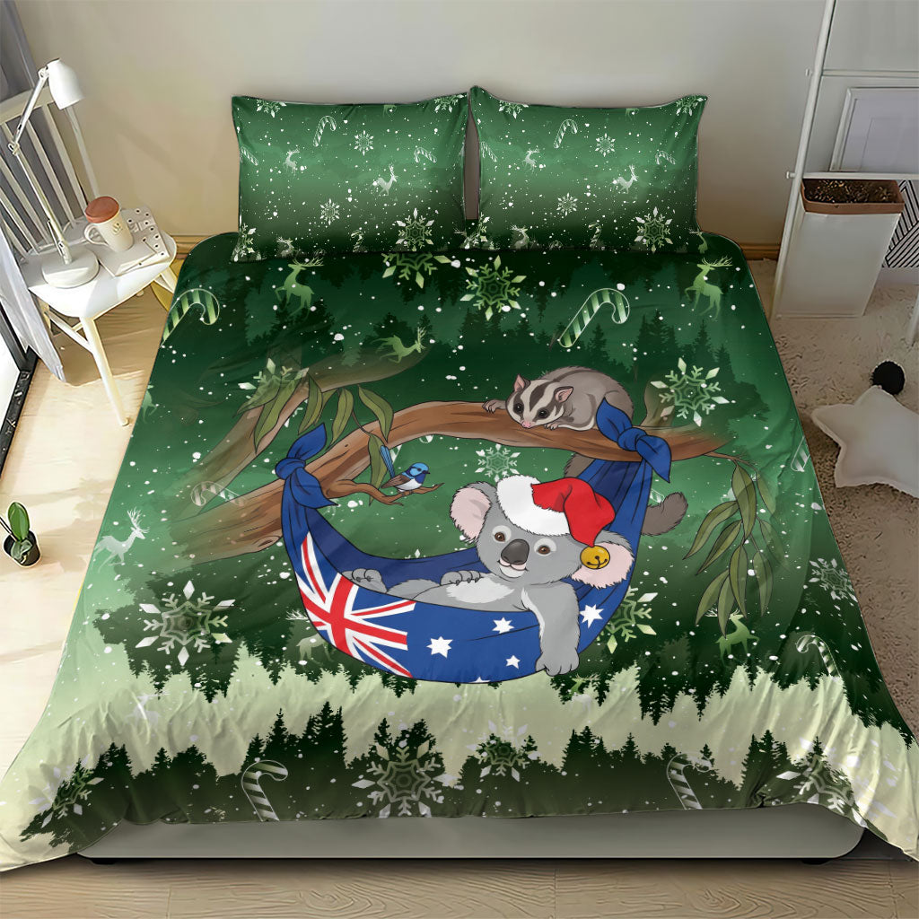 Aussie Festive Koala Christmas Bedding Set Koala-ty Time Flag Hammock Green Style