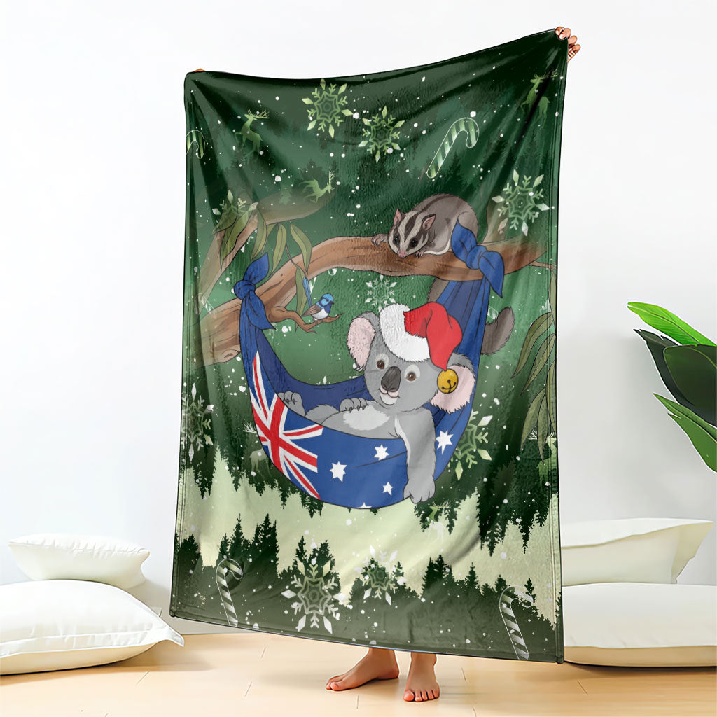 Aussie Festive Koala Christmas Blanket Koala-ty Time Flag Hammock Green Style
