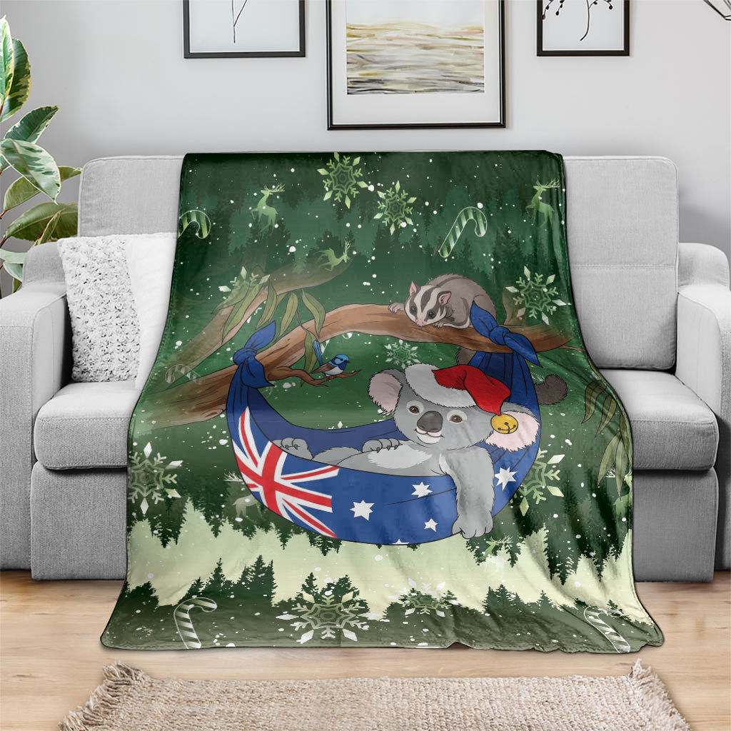 Aussie Festive Koala Christmas Blanket Koala-ty Time Flag Hammock Green Style