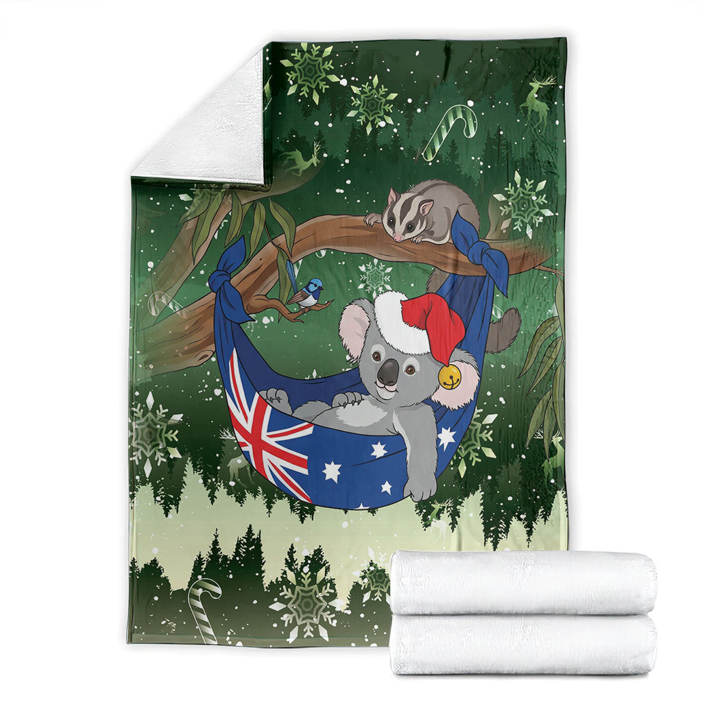 Aussie Festive Koala Christmas Blanket Koala-ty Time Flag Hammock Green Style