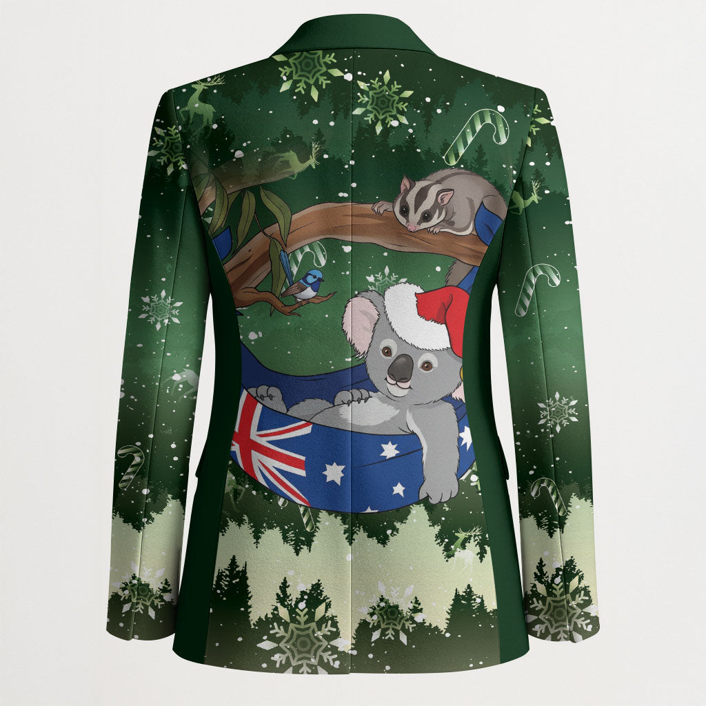 Aussie Festive Koala Christmas Blazer Koala-ty Time Flag Hammock Green Style