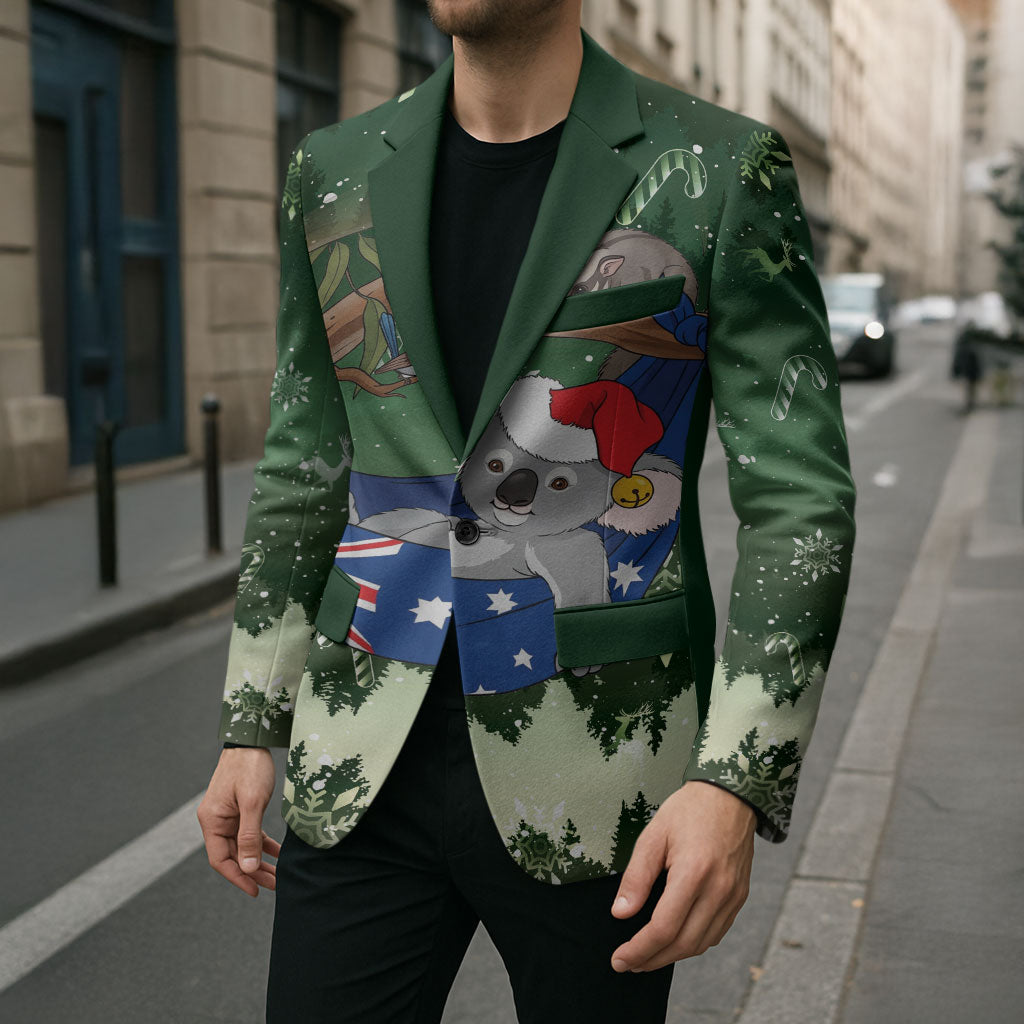 Aussie Festive Koala Christmas Blazer Koala-ty Time Flag Hammock Green Style