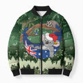 Aussie Festive Koala Christmas Bomber Puffer Jacket Koala-ty Time Flag Hammock Green Style