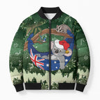 Aussie Festive Koala Christmas Bomber Puffer Jacket Koala-ty Time Flag Hammock Green Style