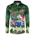 Aussie Festive Koala Christmas Button Sweatshirt Koala-ty Time Flag Hammock Green Style