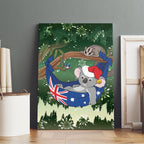 Aussie Festive Koala Christmas Canvas Wall Art Koala-ty Time Flag Hammock Green Style