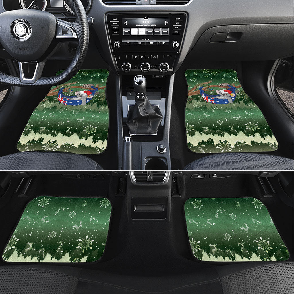 Aussie Festive Koala Christmas Car Mats Koala-ty Time Flag Hammock Green Style