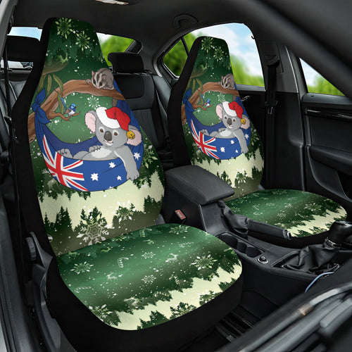 Aussie Festive Koala Christmas Car Seat Cover Koala-ty Time Flag Hammock Green Style