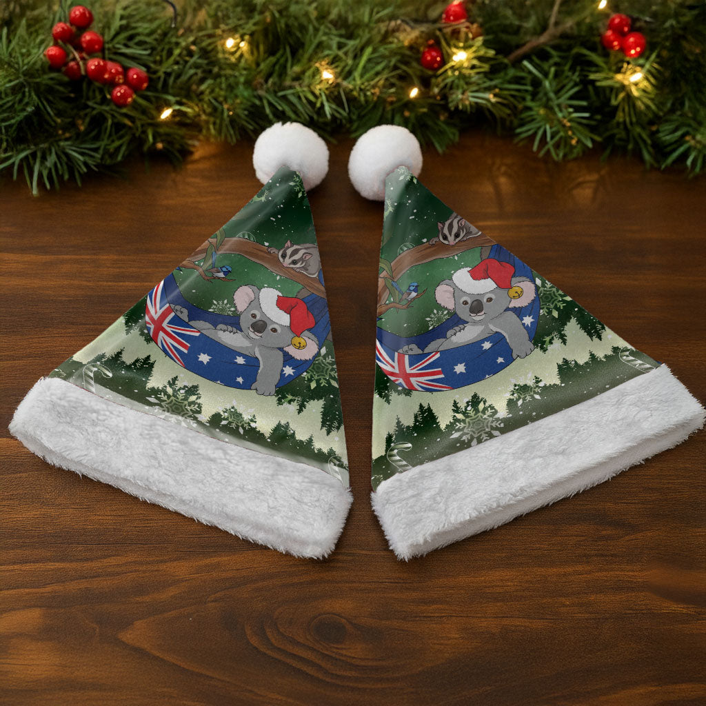 Aussie Festive Koala Christmas Santa Hat Koala-ty Time Flag Hammock Green Style