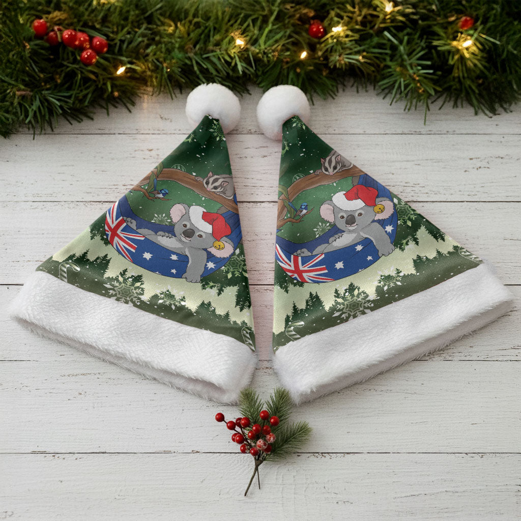 Aussie Festive Koala Christmas Santa Hat Koala-ty Time Flag Hammock Green Style