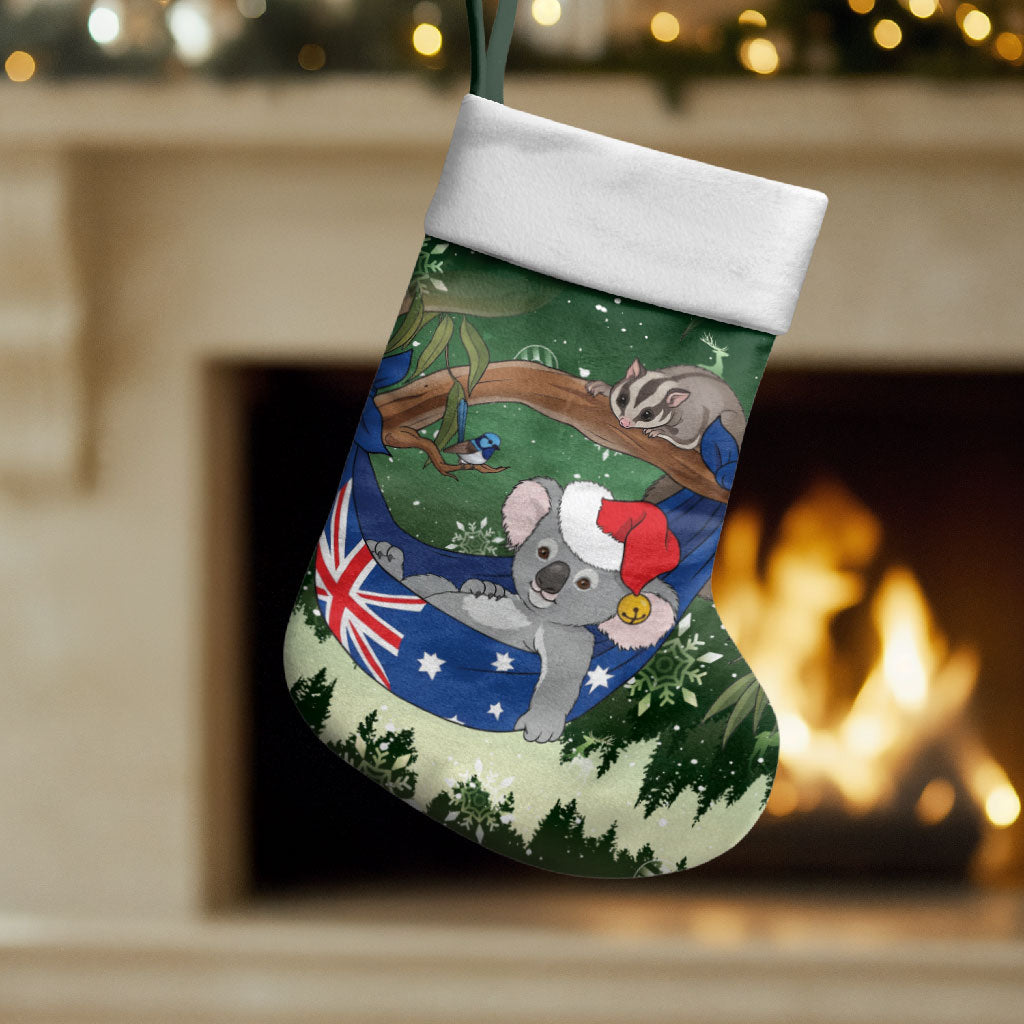 Aussie Festive Koala Christmas Stocking Koala-ty Time Flag Hammock Green Style