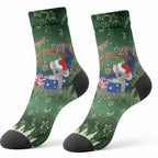 Aussie Festive Koala Christmas Crew Socks Koala-ty Time Flag Hammock Green Style