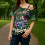 Aussie Festive Koala Christmas Cross Shoulder Shirt Koala-ty Time Flag Hammock Green Style