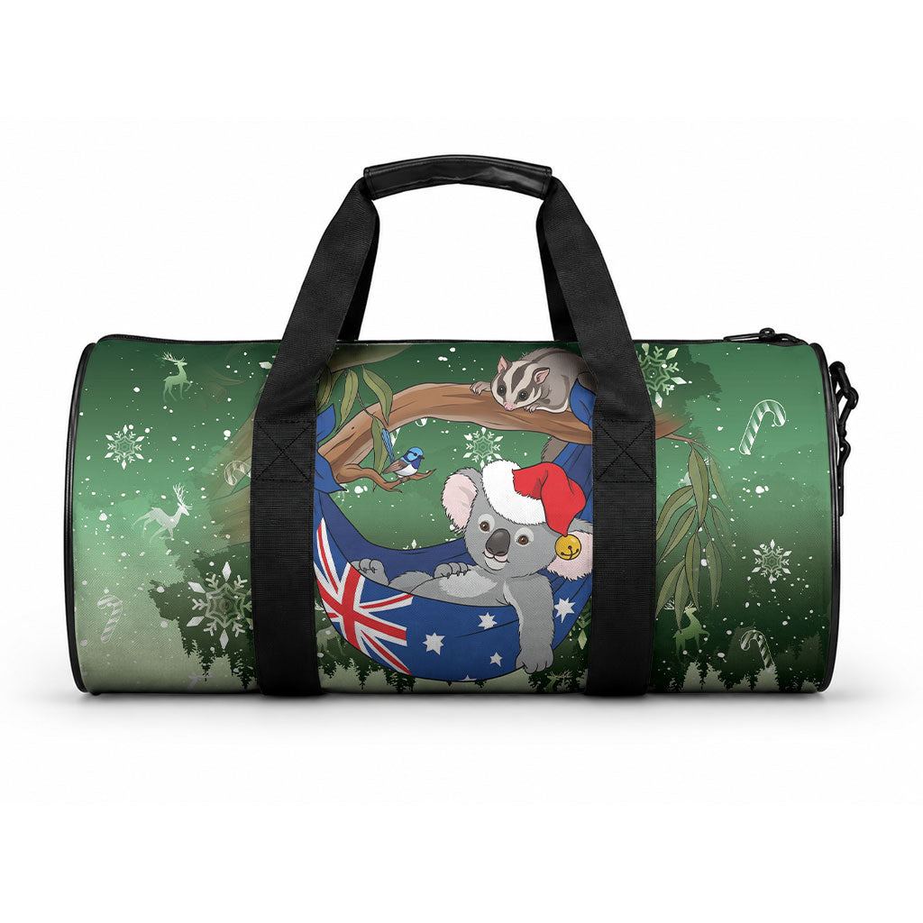 Aussie Festive Koala Christmas Duffle Bag Koala-ty Time Flag Hammock Green Style