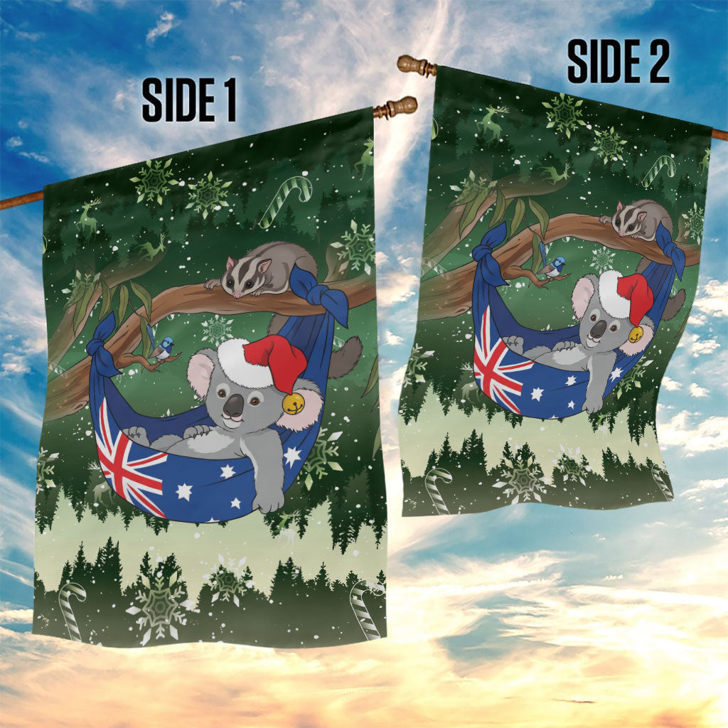 Aussie Festive Koala Christmas Garden Flag Koala-ty Time Flag Hammock Green Style