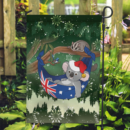 Aussie Festive Koala Christmas Garden Flag Koala-ty Time Flag Hammock Green Style