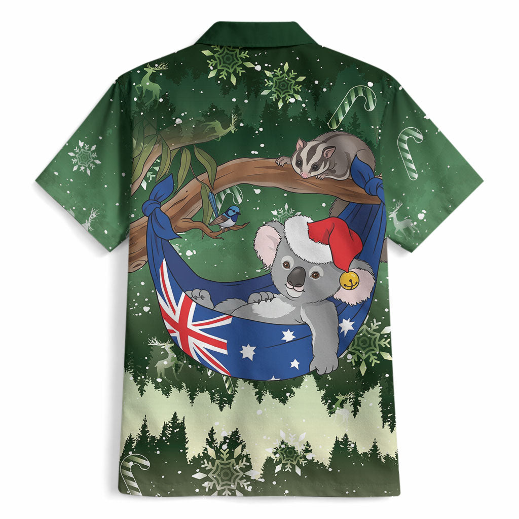 Aussie Festive Koala Christmas Hawaiian Shirt Koala-ty Time Flag Hammock Green Style