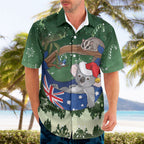 Aussie Festive Koala Christmas Hawaiian Shirt Koala-ty Time Flag Hammock Green Style