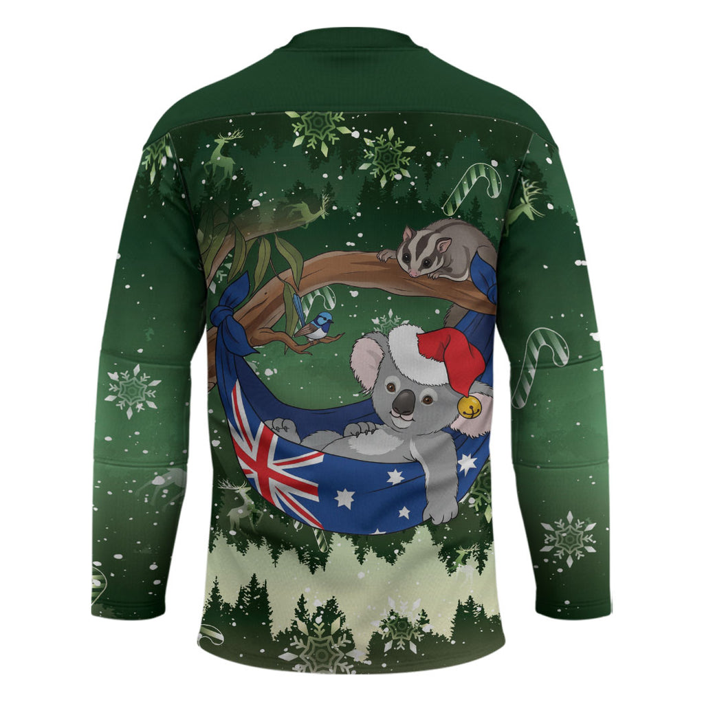 Aussie Festive Koala Christmas Hockey Jersey Koala-ty Time Flag Hammock Green Style