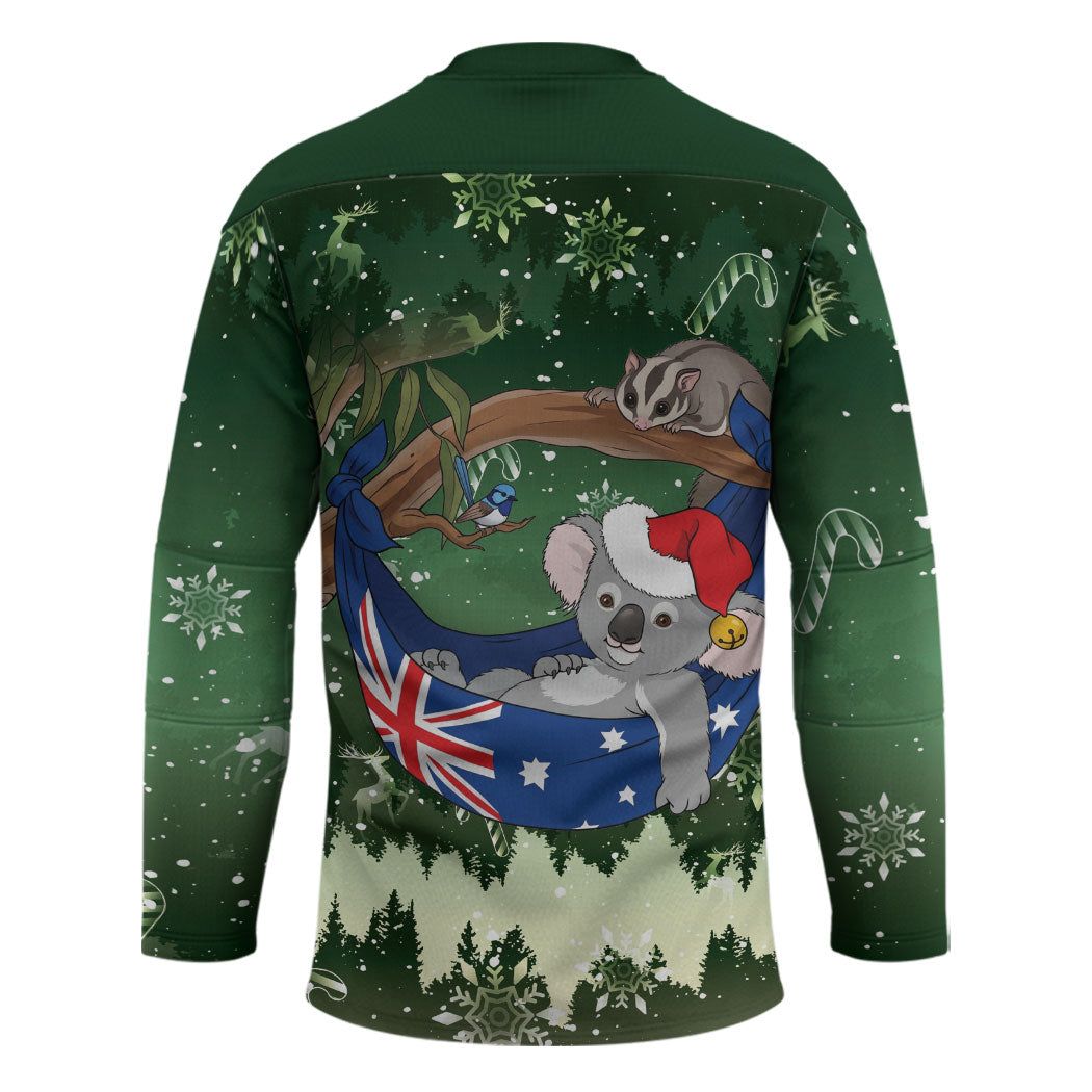 Aussie Festive Koala Christmas Hockey Jersey Koala-ty Time Flag Hammock Green Style
