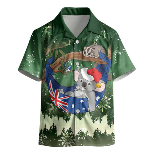 Aussie Festive Koala Christmas Kid Hawaiian Shirt Koala-ty Time Flag Hammock Green Style