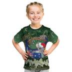 Aussie Festive Koala Christmas Kid T Shirt Koala-ty Time Flag Hammock Green Style