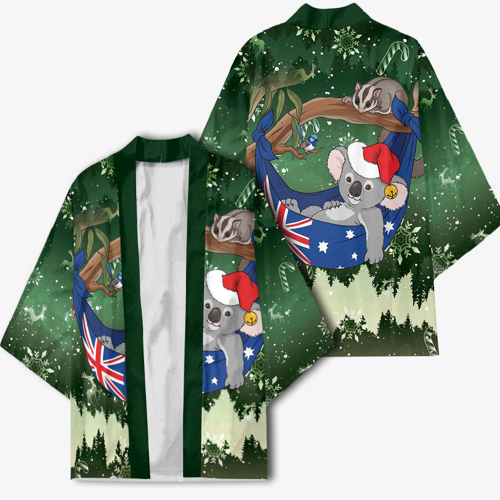 Aussie Festive Koala Christmas Kimono Koala-ty Time Flag Hammock Green Style