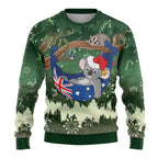 Aussie Festive Koala Christmas Ugly Christmas Sweater Koala-ty Time Flag Hammock Green Style